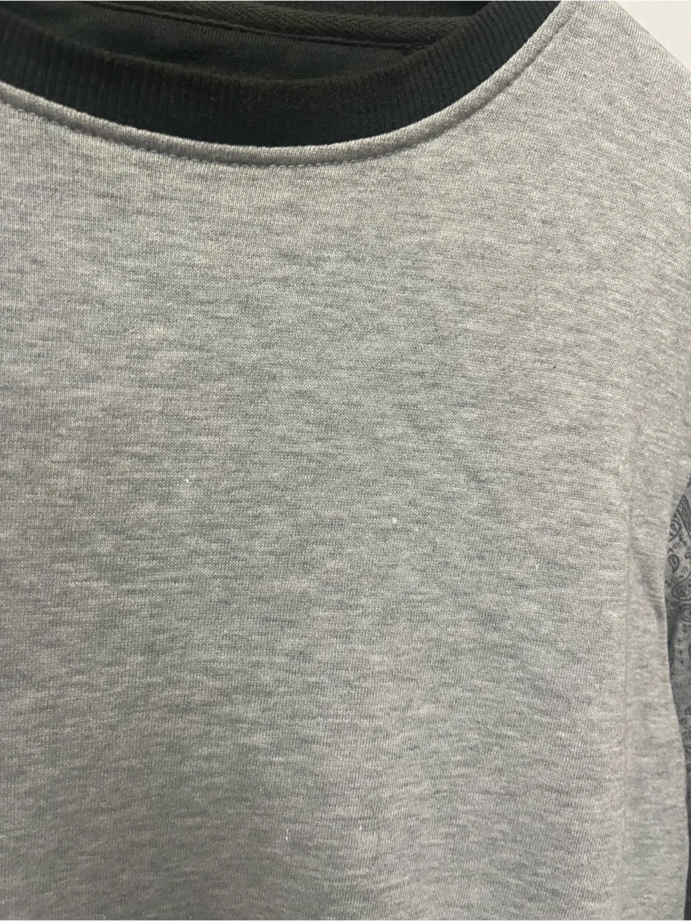Cotton On Grey Crewneck Sweatshirt with Bandana Print Sleeves (377)